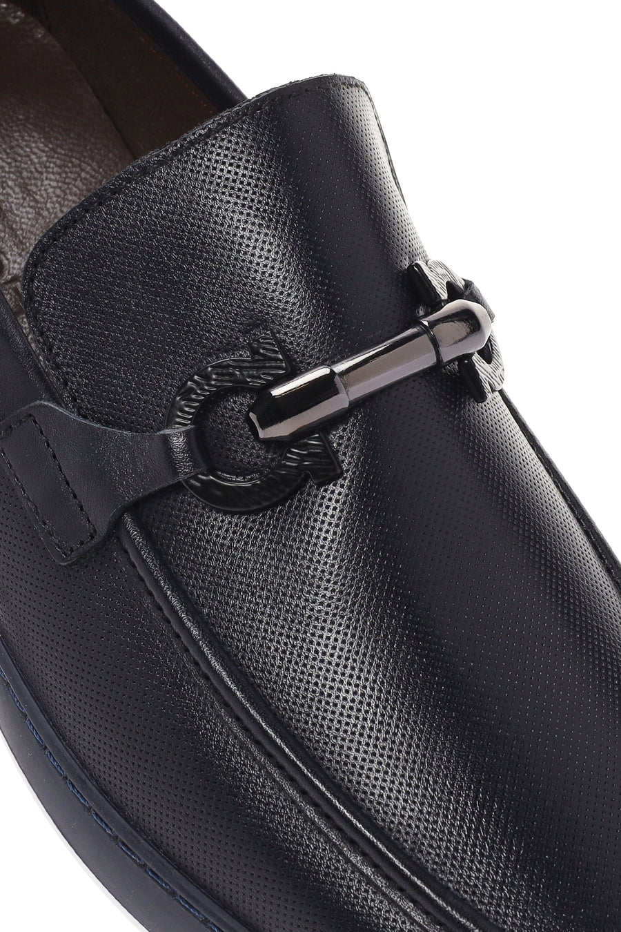 Men's Navy Blue Leather Casual Loafer