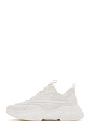Women's White Lace-Up Thick Soled Sneaker | Derimod