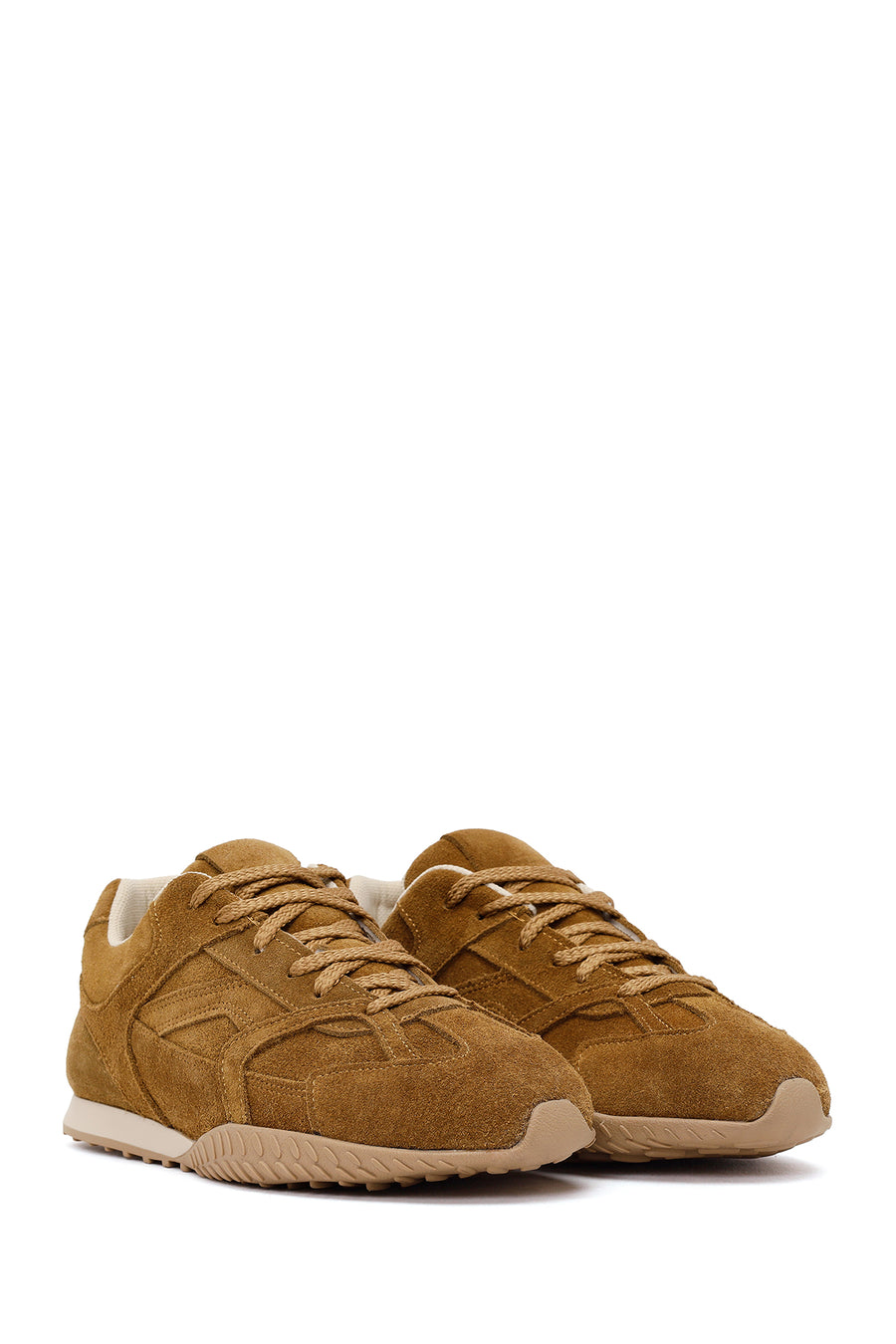 Kadın Camel Bağcıklı Süet Deri Sneaker