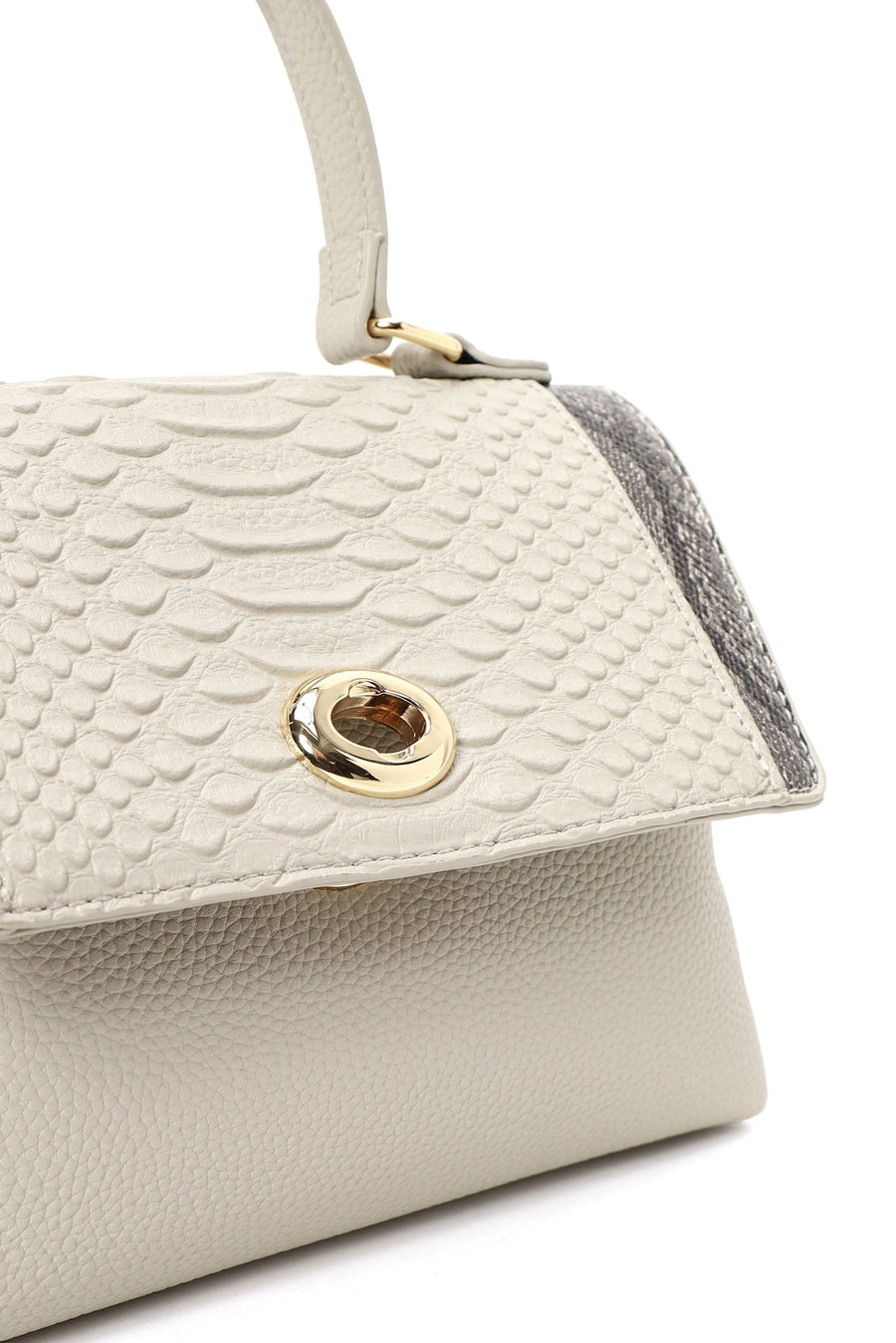 Woman Gray Long-Strap Patterned Shoulder Bag