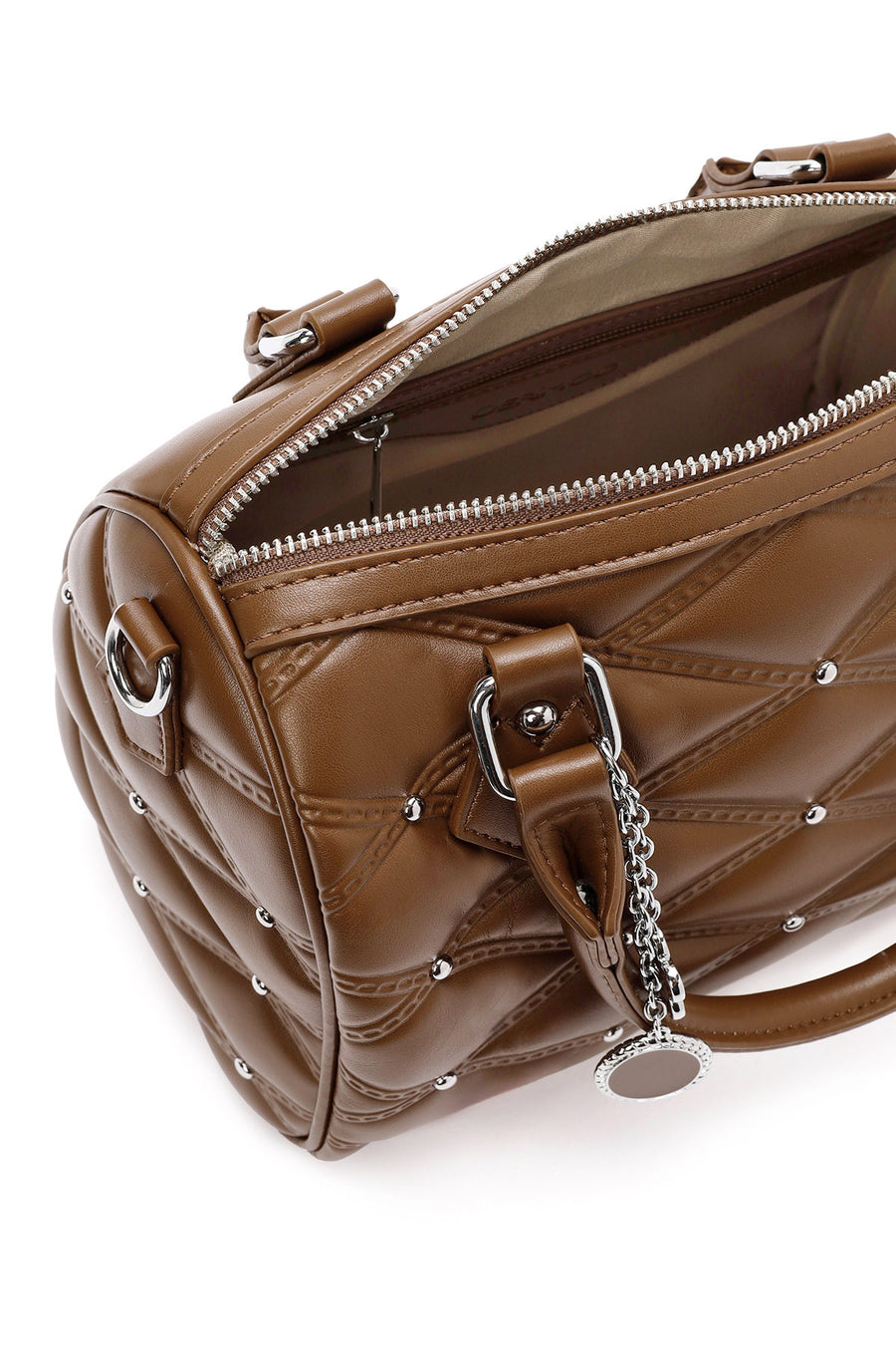 Women's Mink Long Strap Accessory Quilted Patterned Handbag