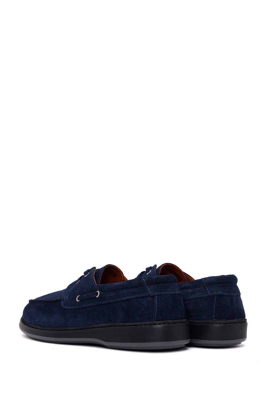 Male Navy Blue Lace-Up Suede Casual Shoes