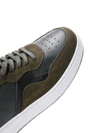 Men's Khaki Leather Thick Soled Sneaker | Derimod