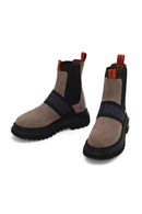 Harley Davidson Woman Mink Nefud Thick-Soled Leather Chelsea Boots | Derimod