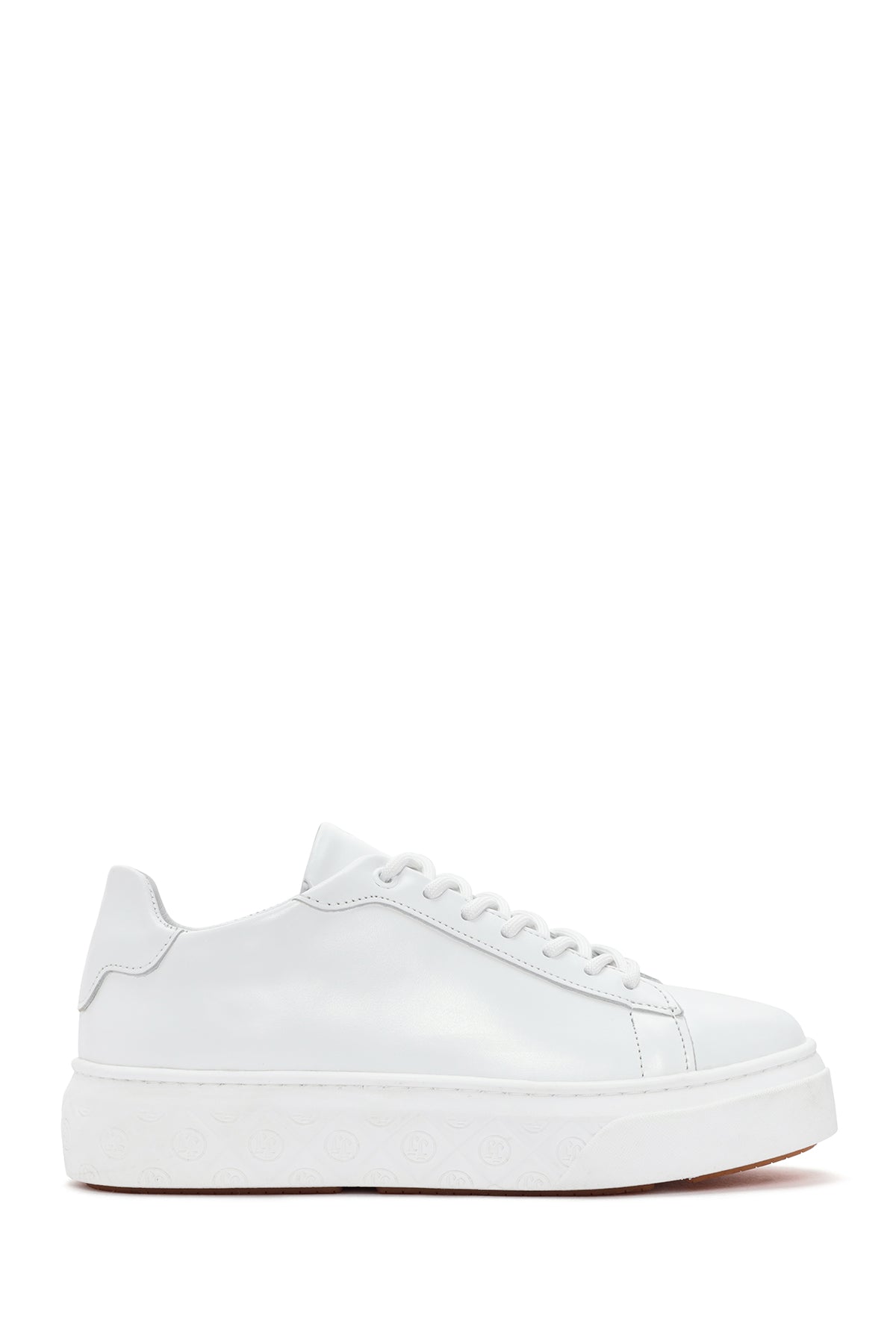 Women's White Lace-Up Leather Sneaker 24SFD220118 | Derimod