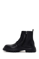 Men's Black Zippered Casual Leather Boots | Derimod