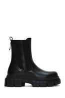 Women's Black Leather Chelsea Boots | Derimod