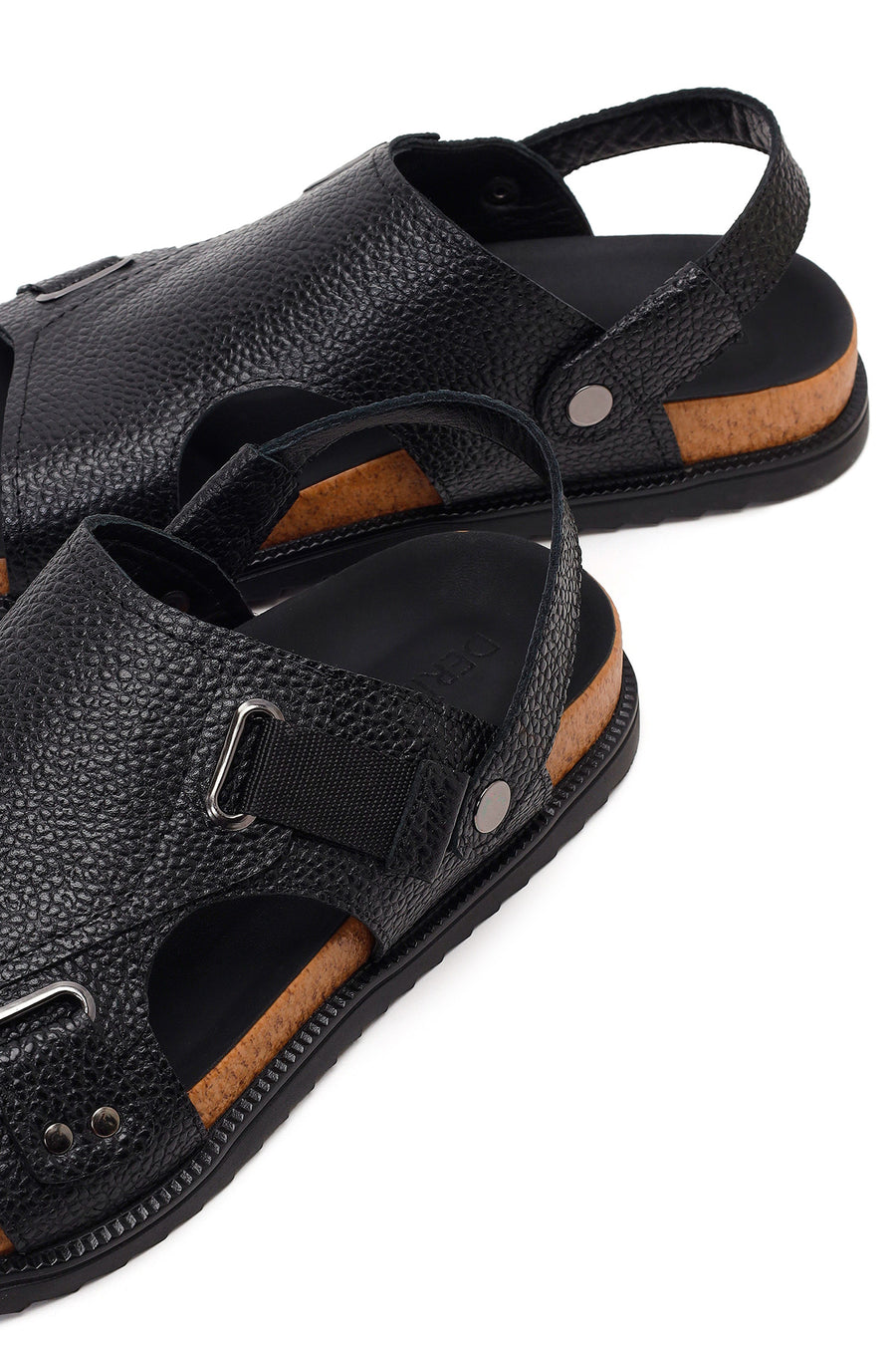 Male Black Leather Sandals