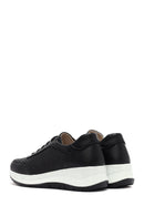 Women's Black Lace-up Thick-Sole Leather Sneaker | Derimod