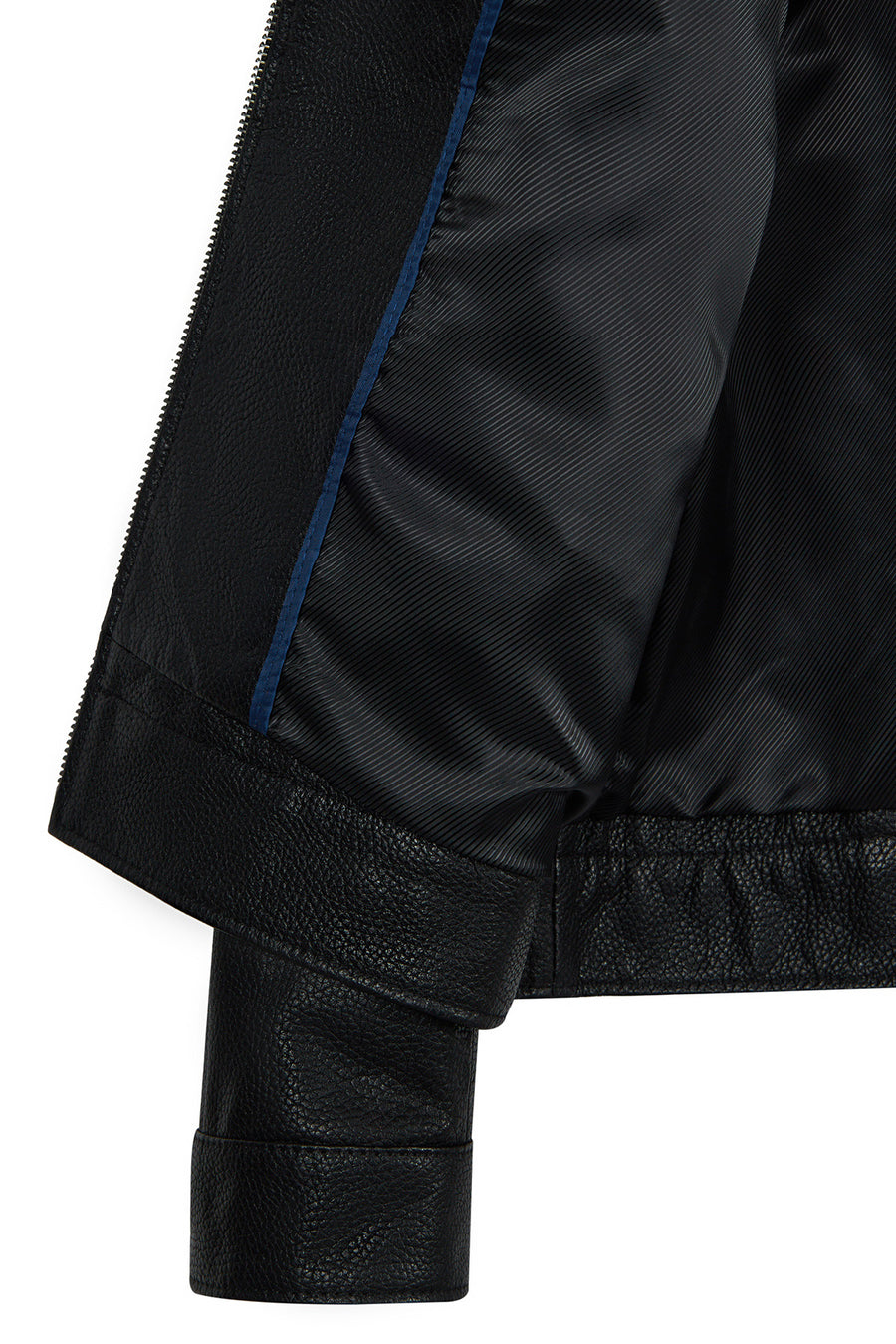 Bastoni Male Black Shirt Collar Leather Jacket