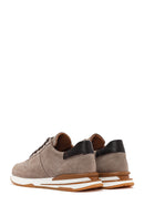 Men's Mink Lace-Up Suede Leather Sneaker | Derimod