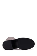 Women's Brown Thick Heeled Leather Boot | Derimod