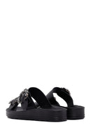 Women's Black Thick Soled Comfort Slippers | Derimod