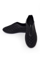 Woman Black Patterned Leather Comfort Shoes | Derimod