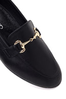 Kadın Siyah Tokalı Deri Klasik Loafer | Derimod