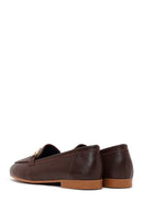 Kadın Kahverengi Tokalı Deri Klasik Loafer | Derimod