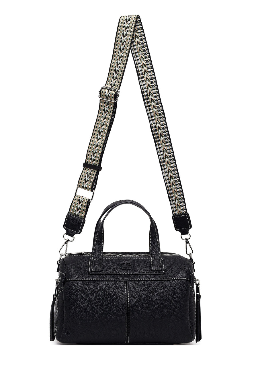 Woman Black Long-Strap Shoulder Bag