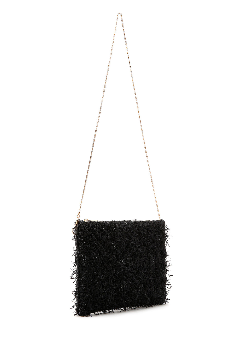 Women's Black Long Chain Strap Clutch Bag