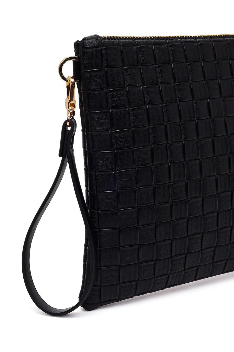 Women's Black Long Chain Strap Printed Clutch Bag