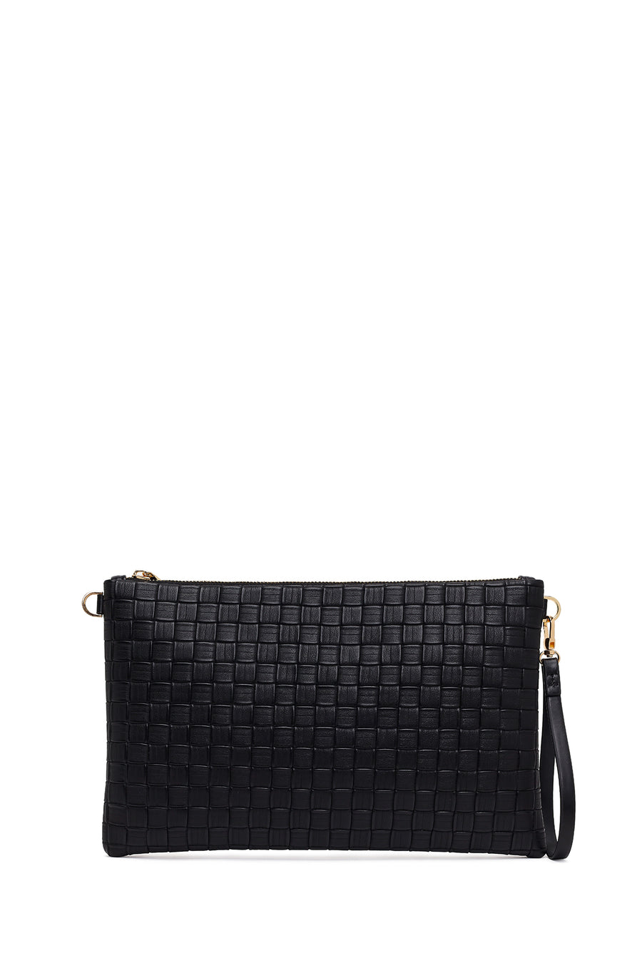 Women's Black Long Chain Strap Printed Clutch Bag