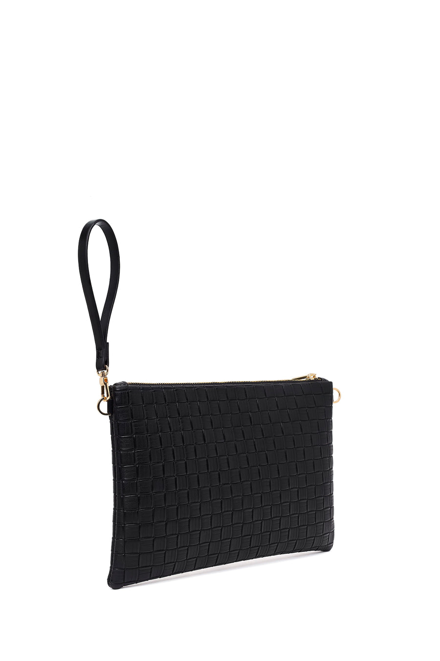 Women's Black Long Chain Strap Printed Clutch Bag
