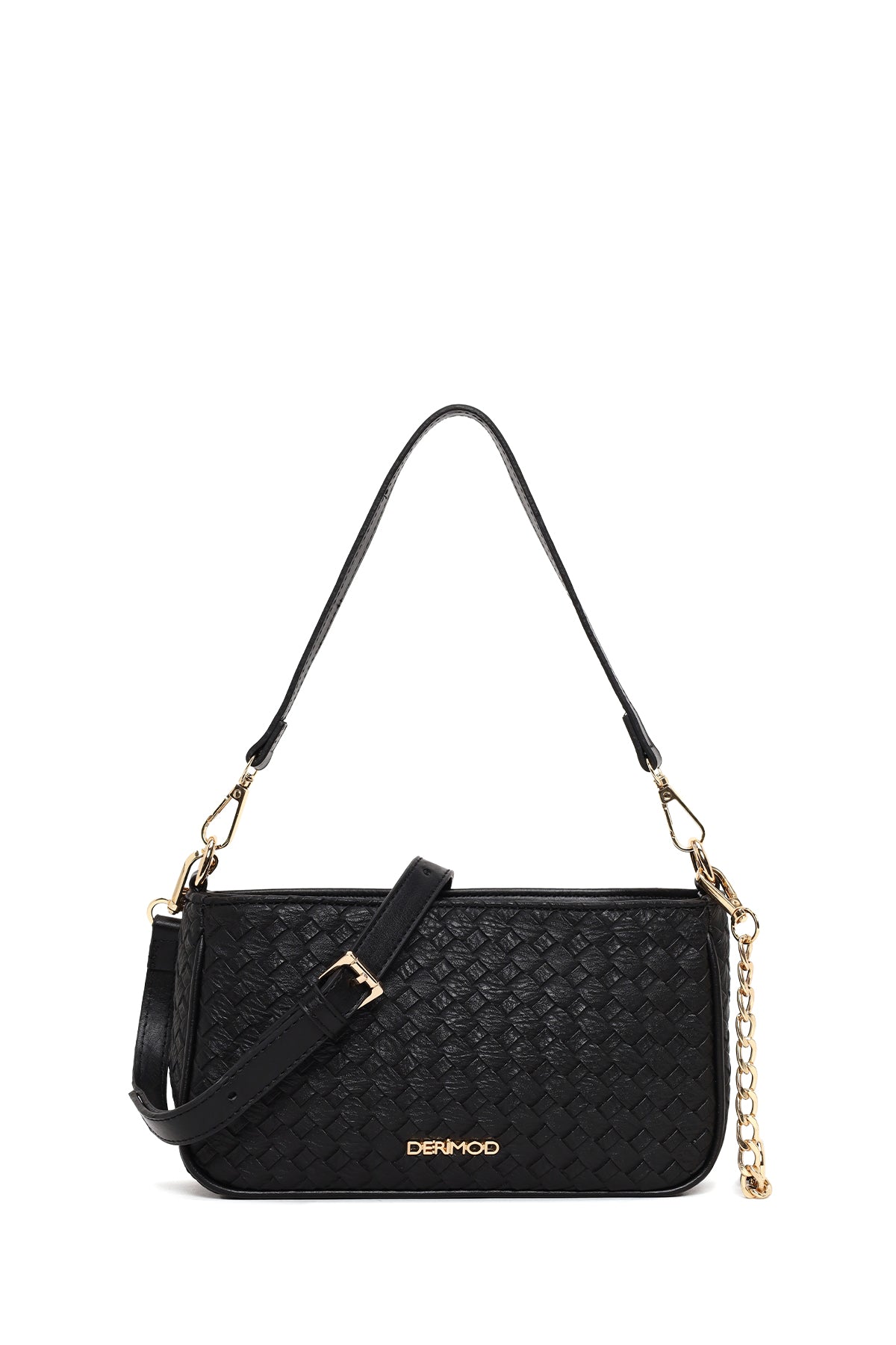 Kadın Siyah Uzun Askılı Örgülü Omuz Çantası 26PBD230026 | Derimod