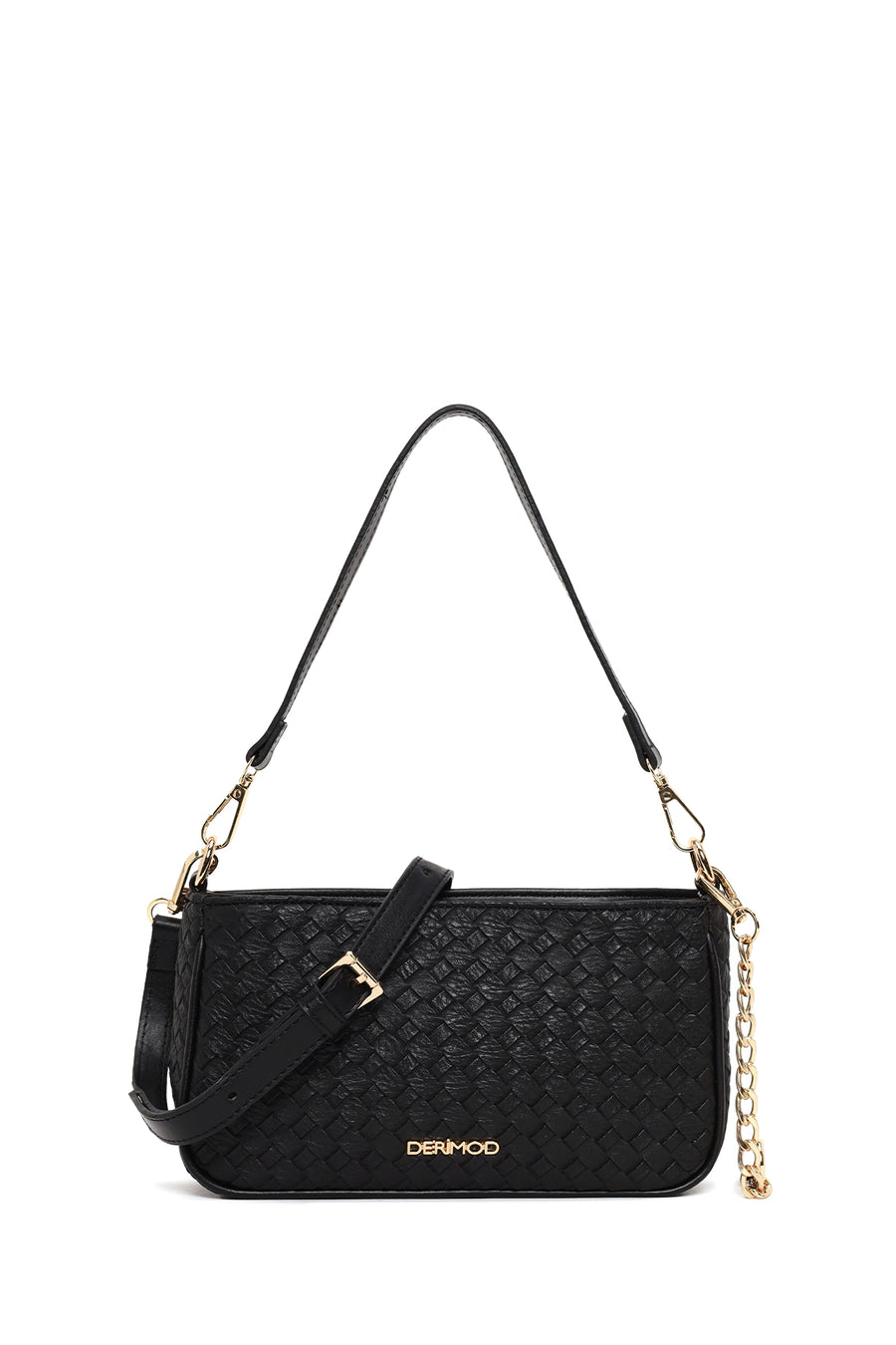 Woman Black Long-Strap Braided Shoulder Bag 26PBD230026 | Derimod