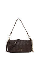 Kadın Kahverengi Uzun Askılı Örgülü Omuz Çantası | Derimod