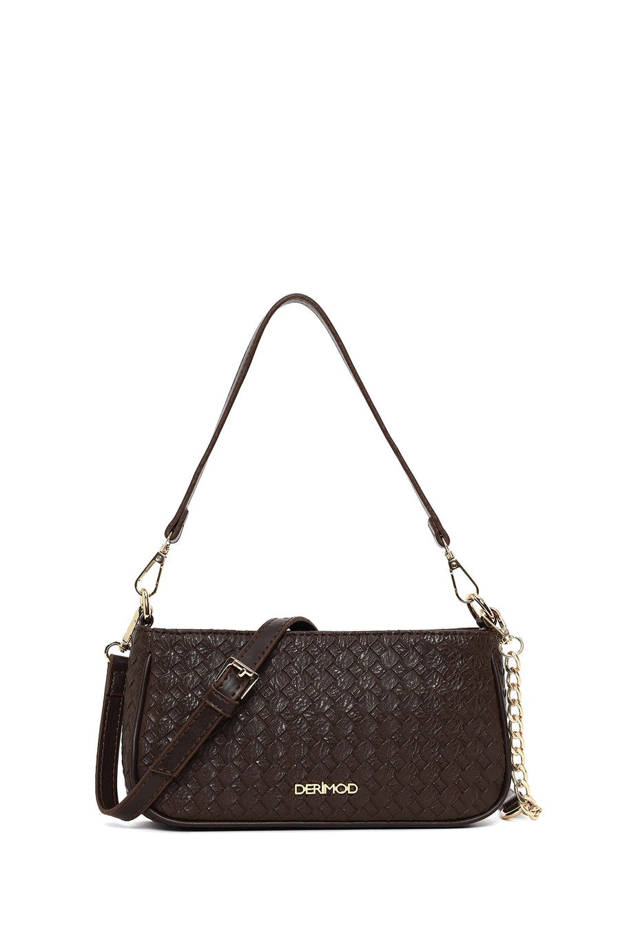 Woman Brown Long-Strap Braided Shoulder Bag 26PBD230026 | Derimod