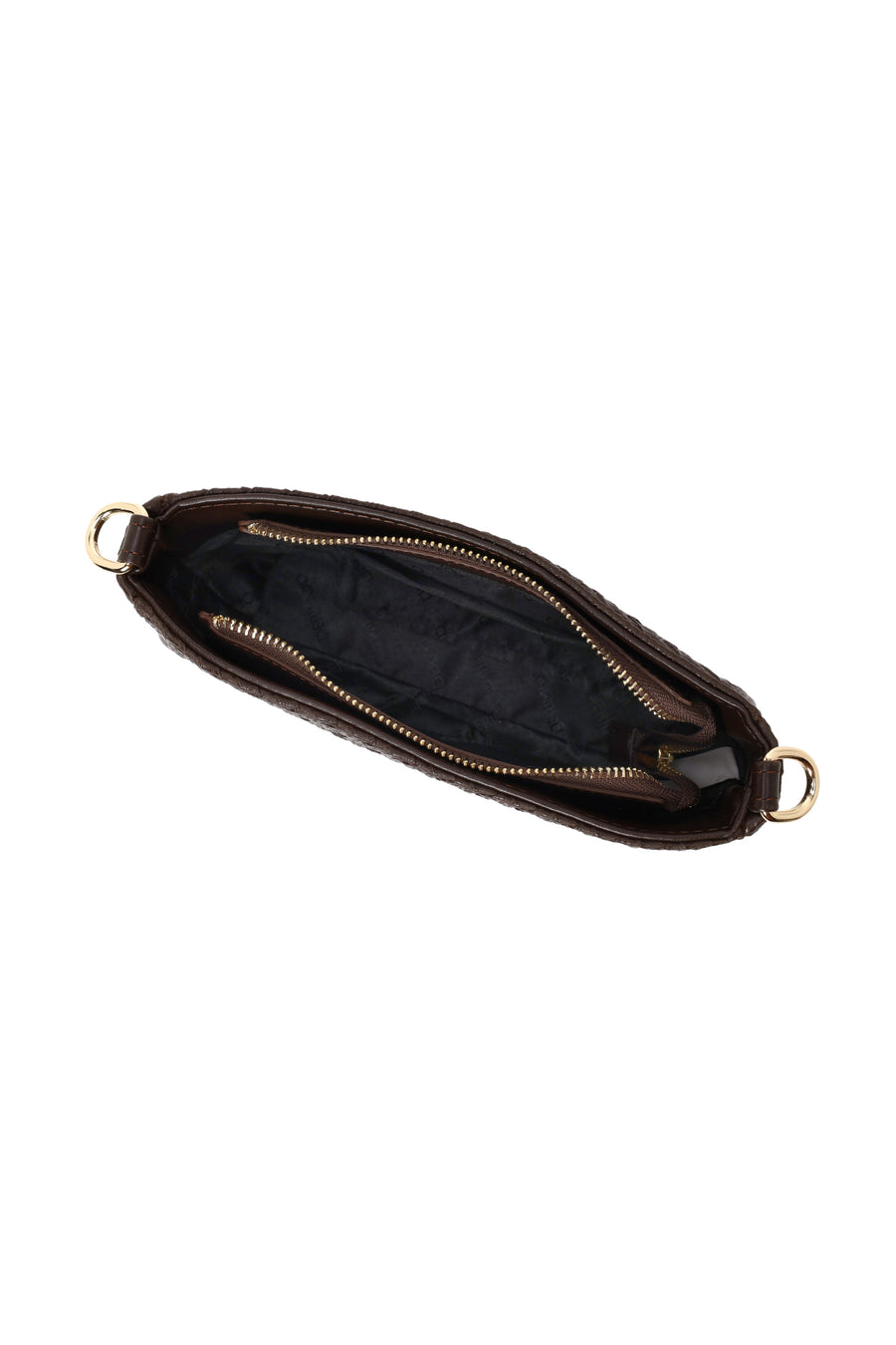 Woman Brown Long-Strap Braided Shoulder Bag
