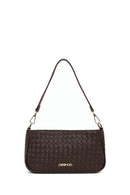 Kadın Kahverengi Uzun Askılı Örgülü Omuz Çantası | Derimod