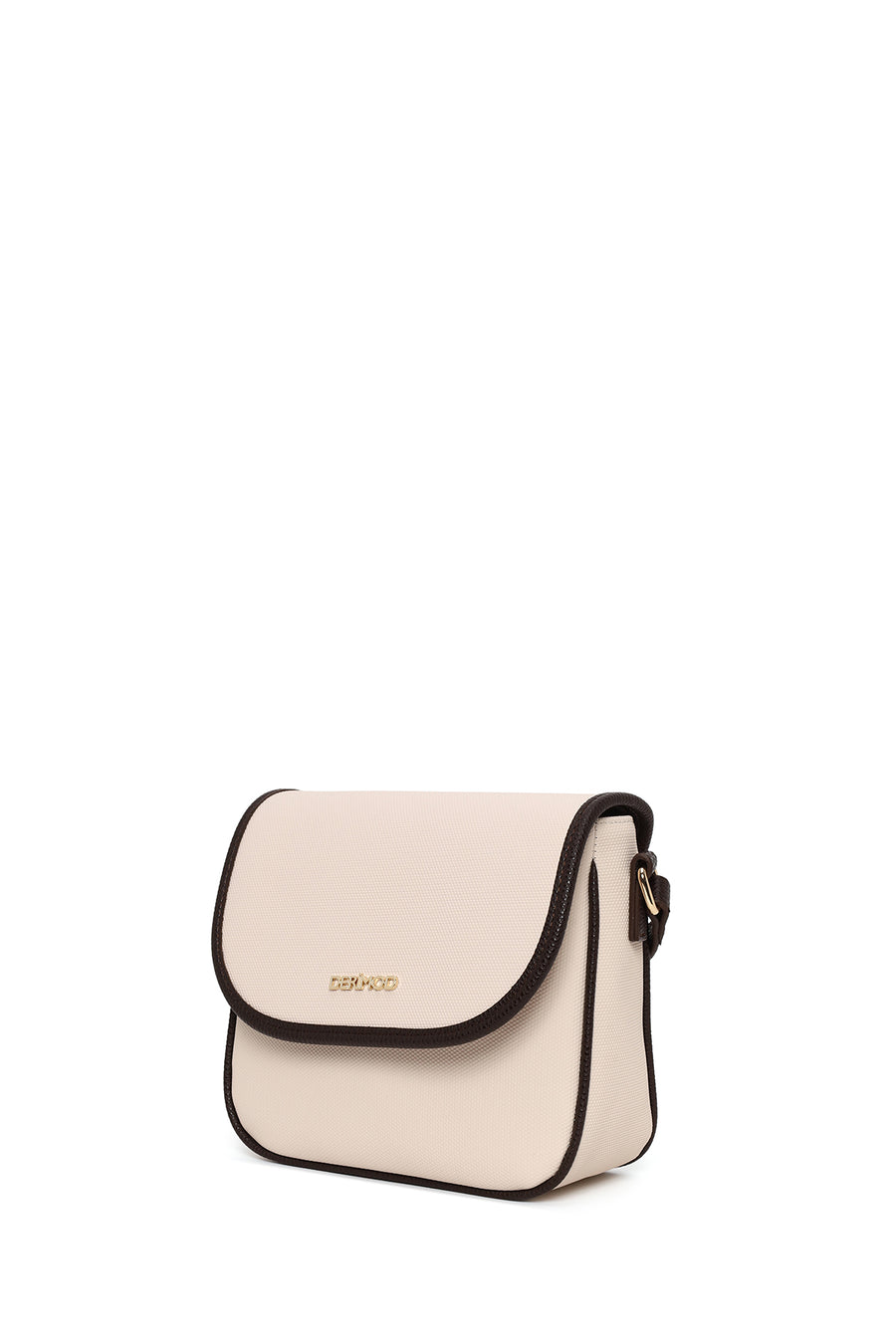 Woman Cream Long-Strap Crossbody Bag