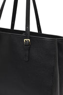 Woman Black Leather Shoulder Bag with Charm | Derimod