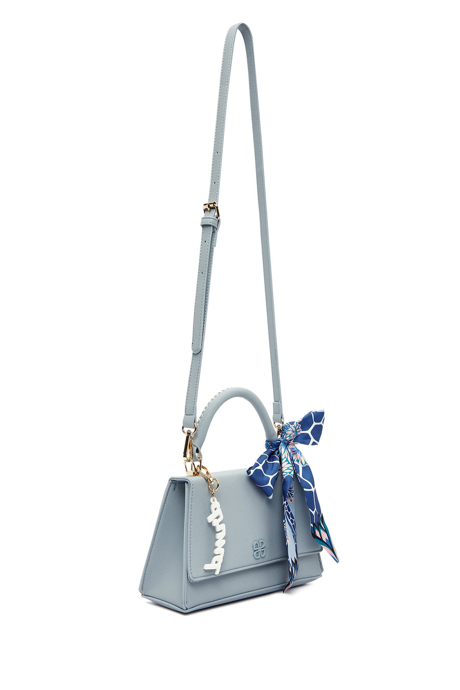 Woman Blue Long-Strap Classic Shoulder Bag