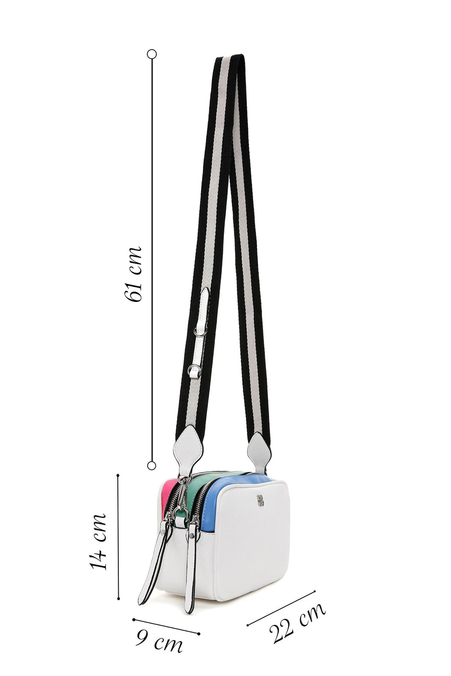 Women's White Long Strap Crossbody Bag
