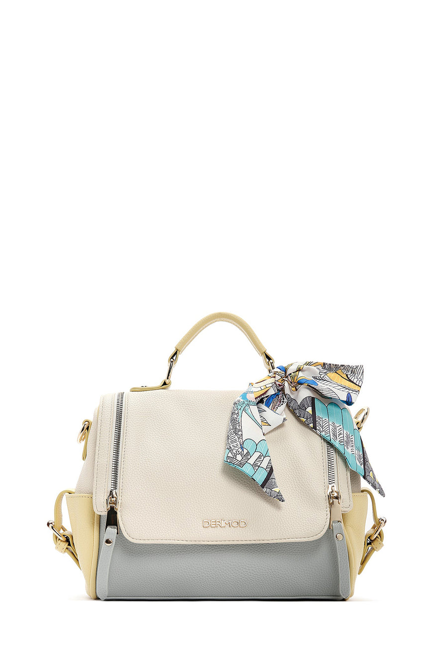 Women's Green Long Strap Handbag with Accessory Details