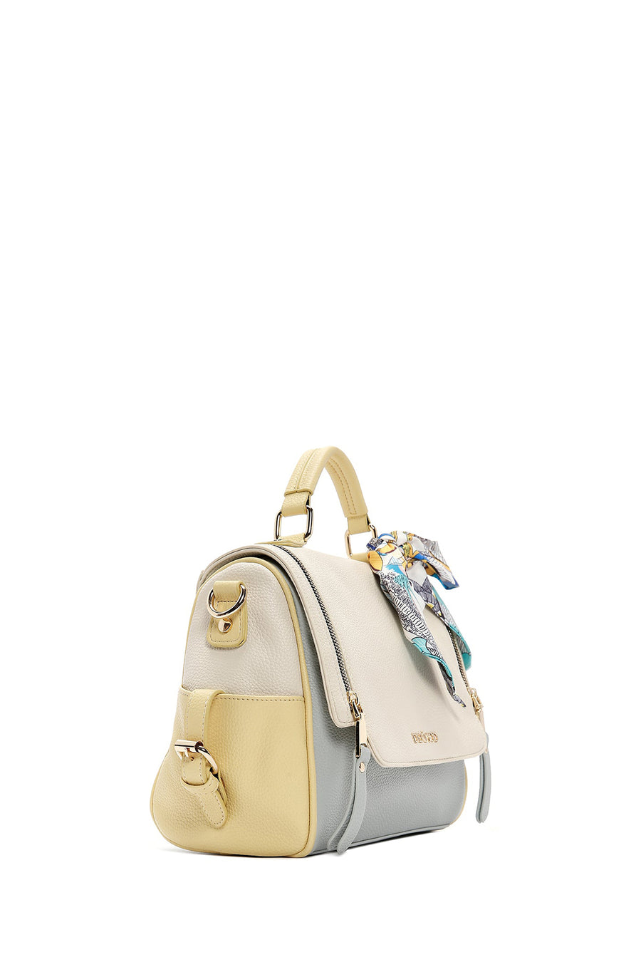 Women's Green Long Strap Handbag with Accessory Details