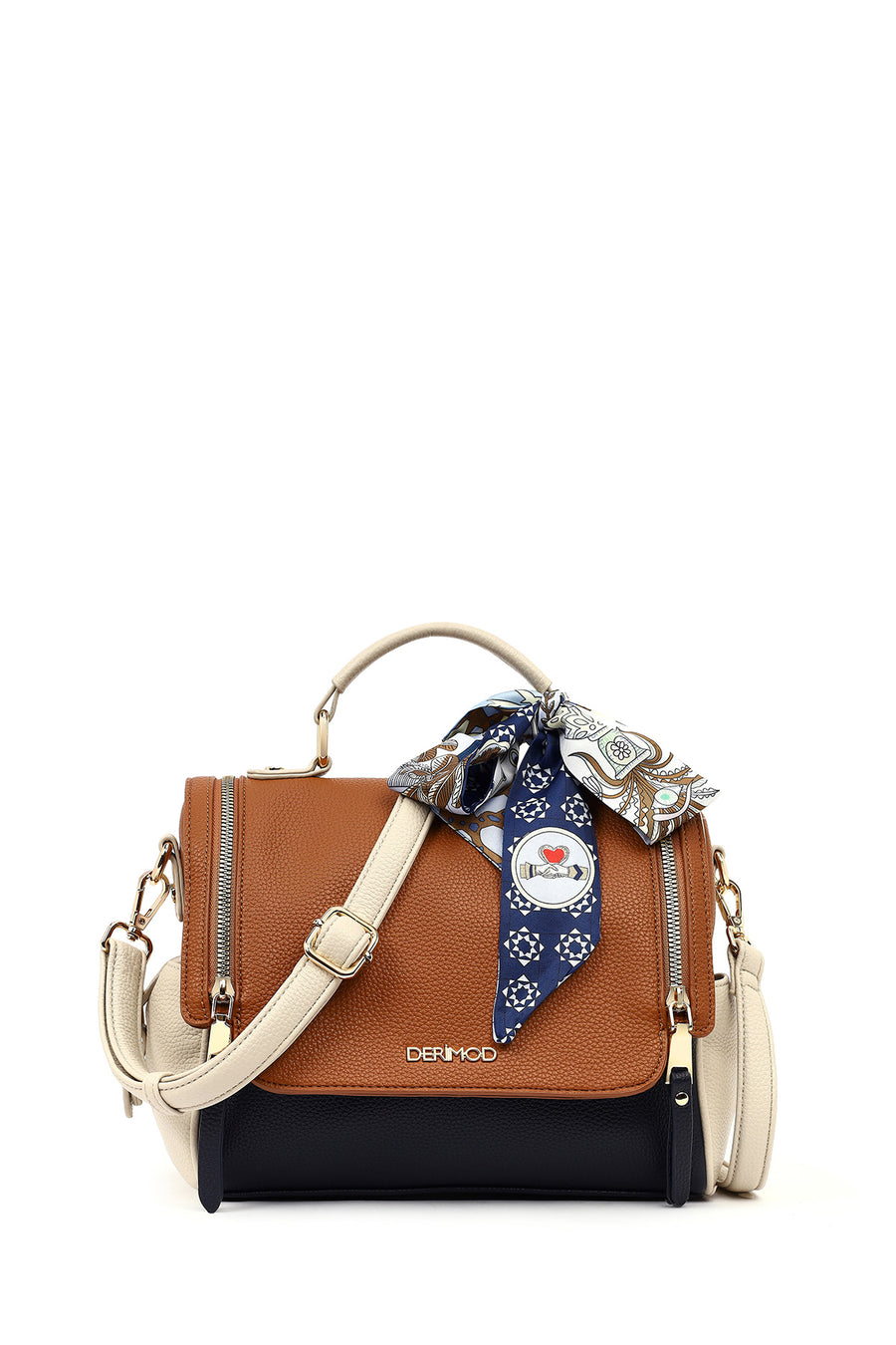 Women's Tan Long Strap Handbag with Accessory Detail 26PBD240618 | Derimod