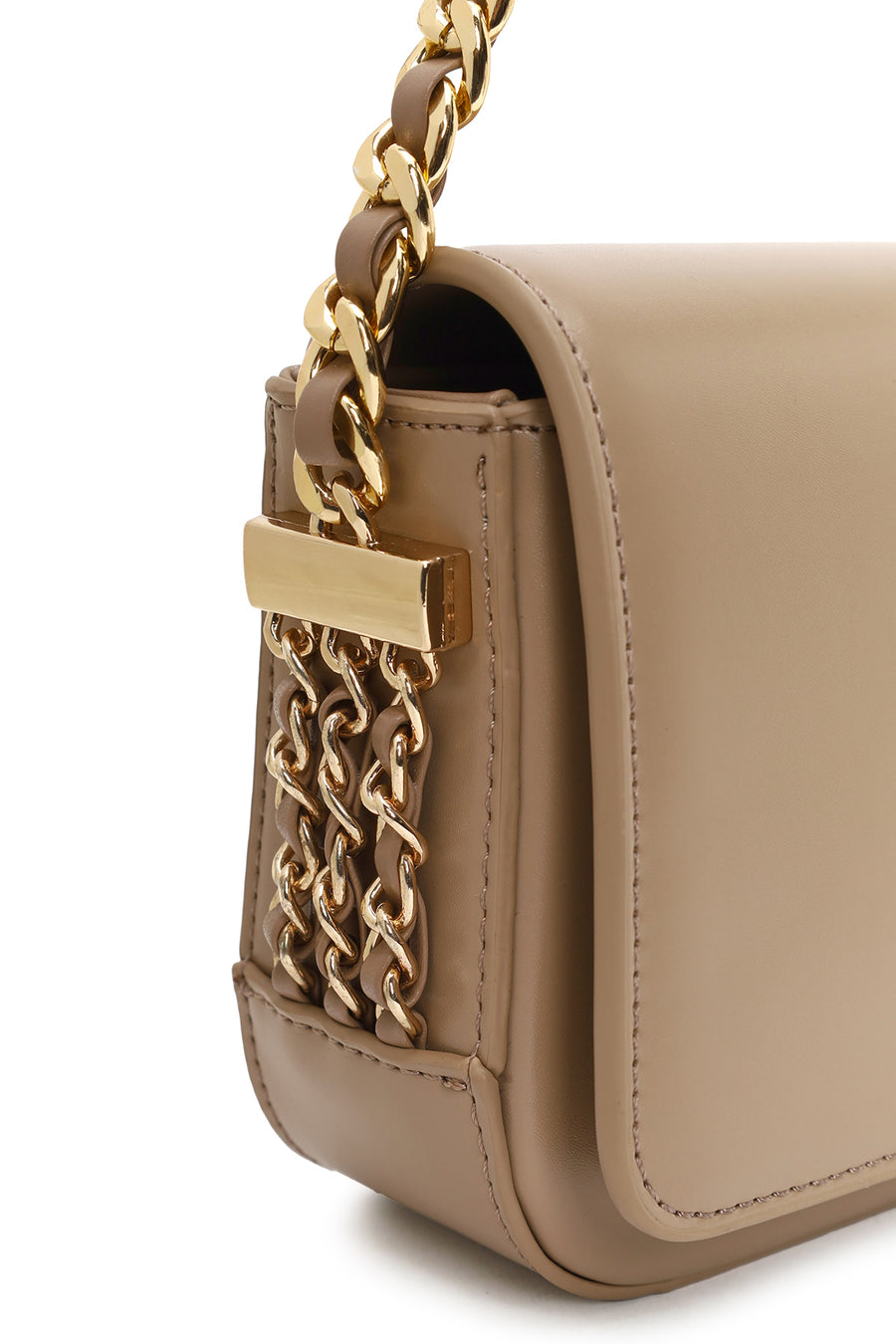 Women's Dark Beige Chain Strap Shoulder Bag
