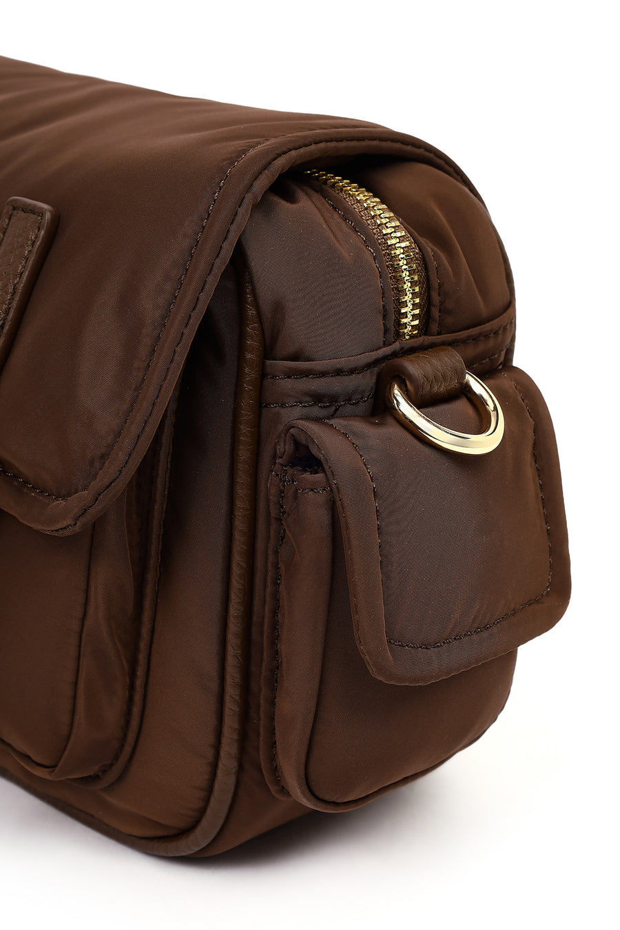 Women's Brown Fabric Crossbody Bag
