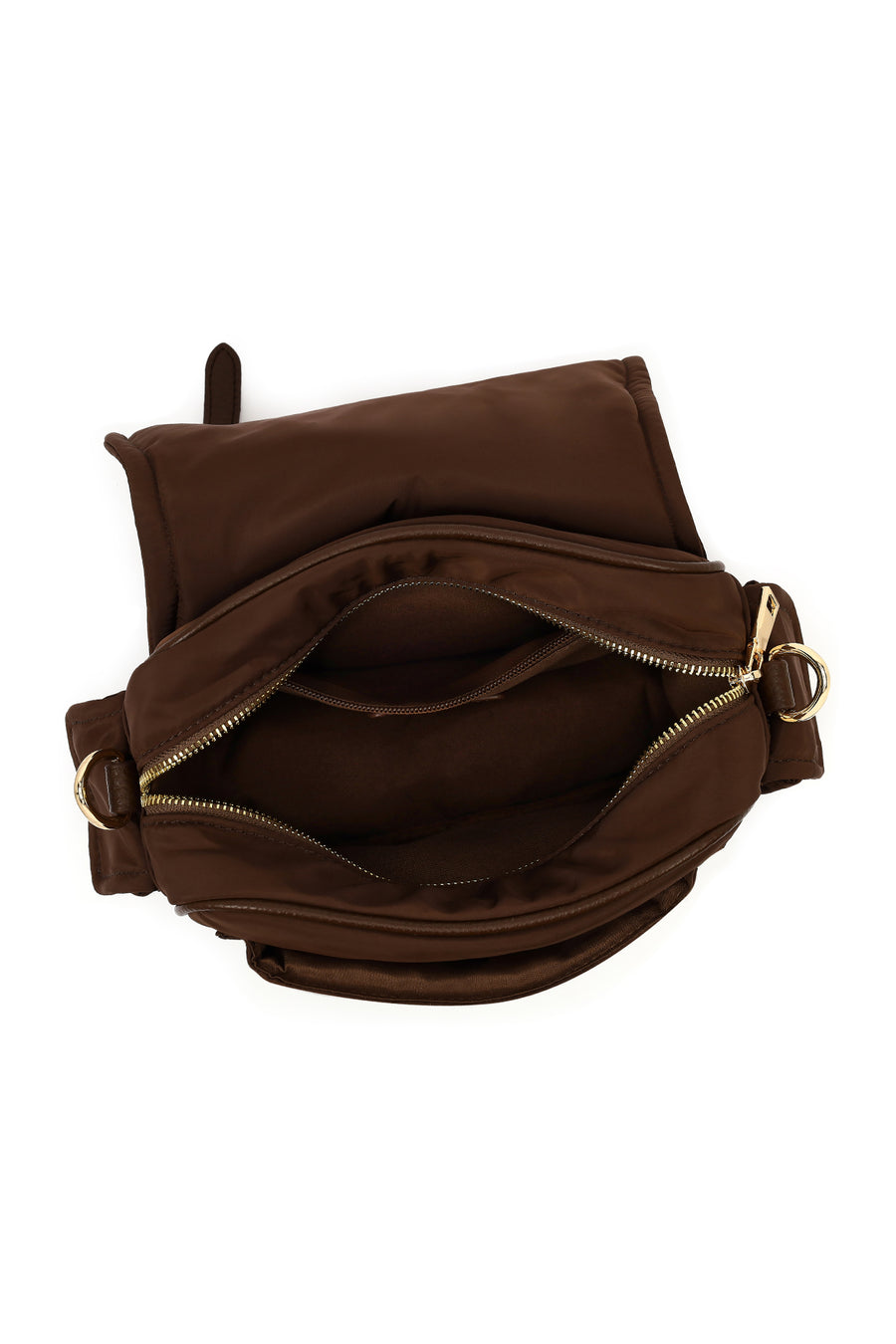 Women's Brown Fabric Crossbody Bag