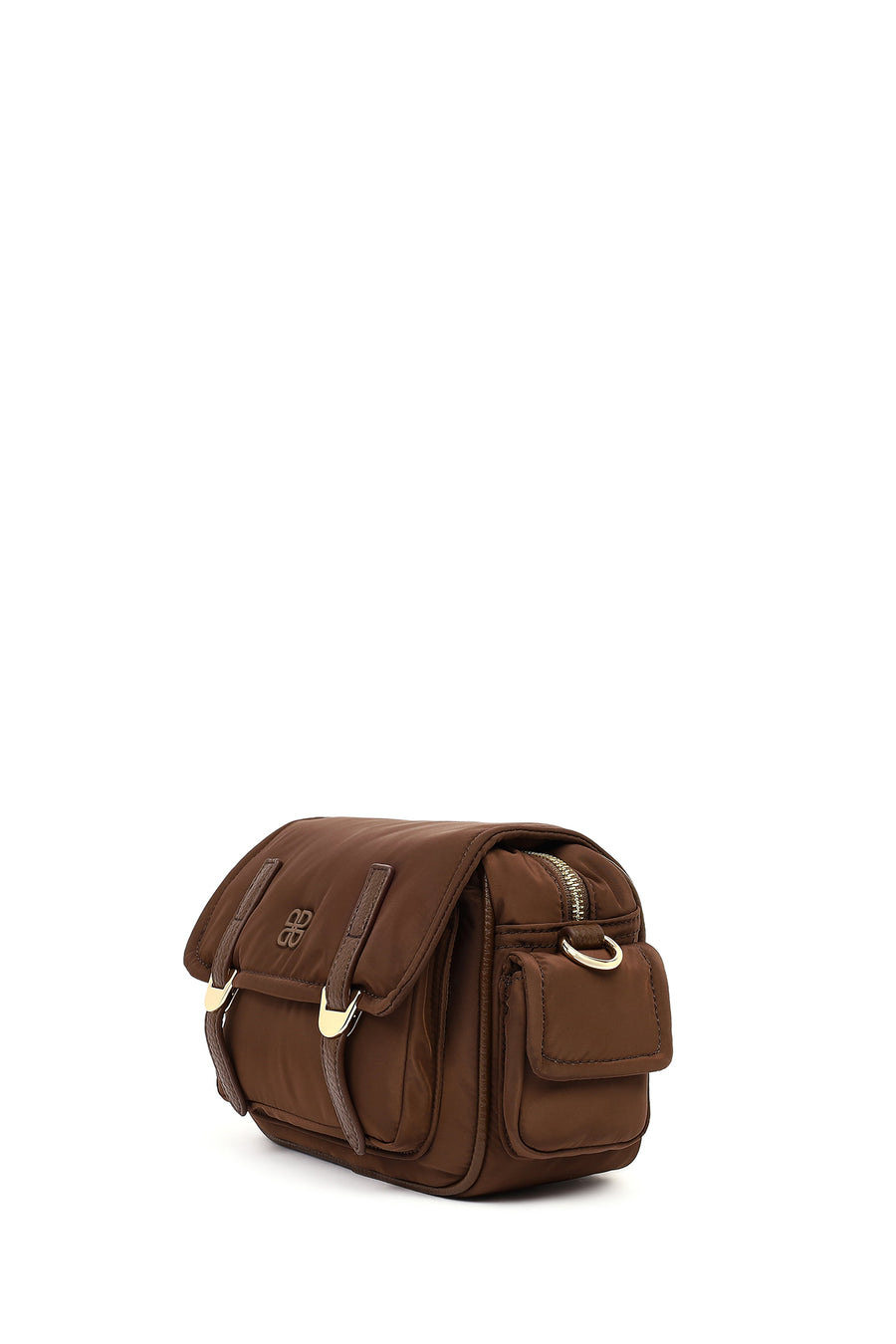 Women's Brown Fabric Crossbody Bag