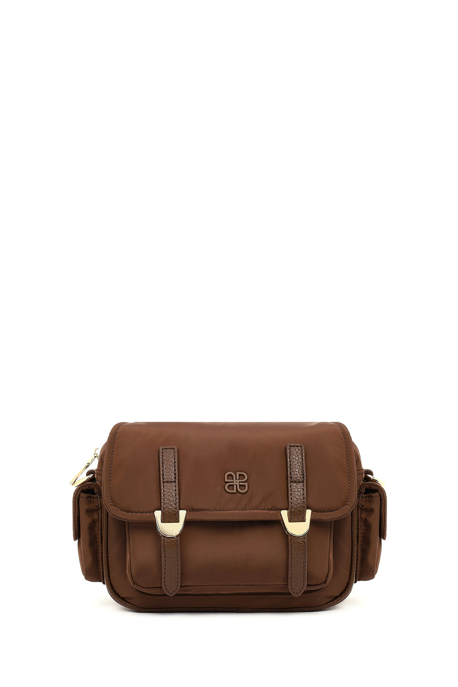 Women's Brown Fabric Crossbody Bag