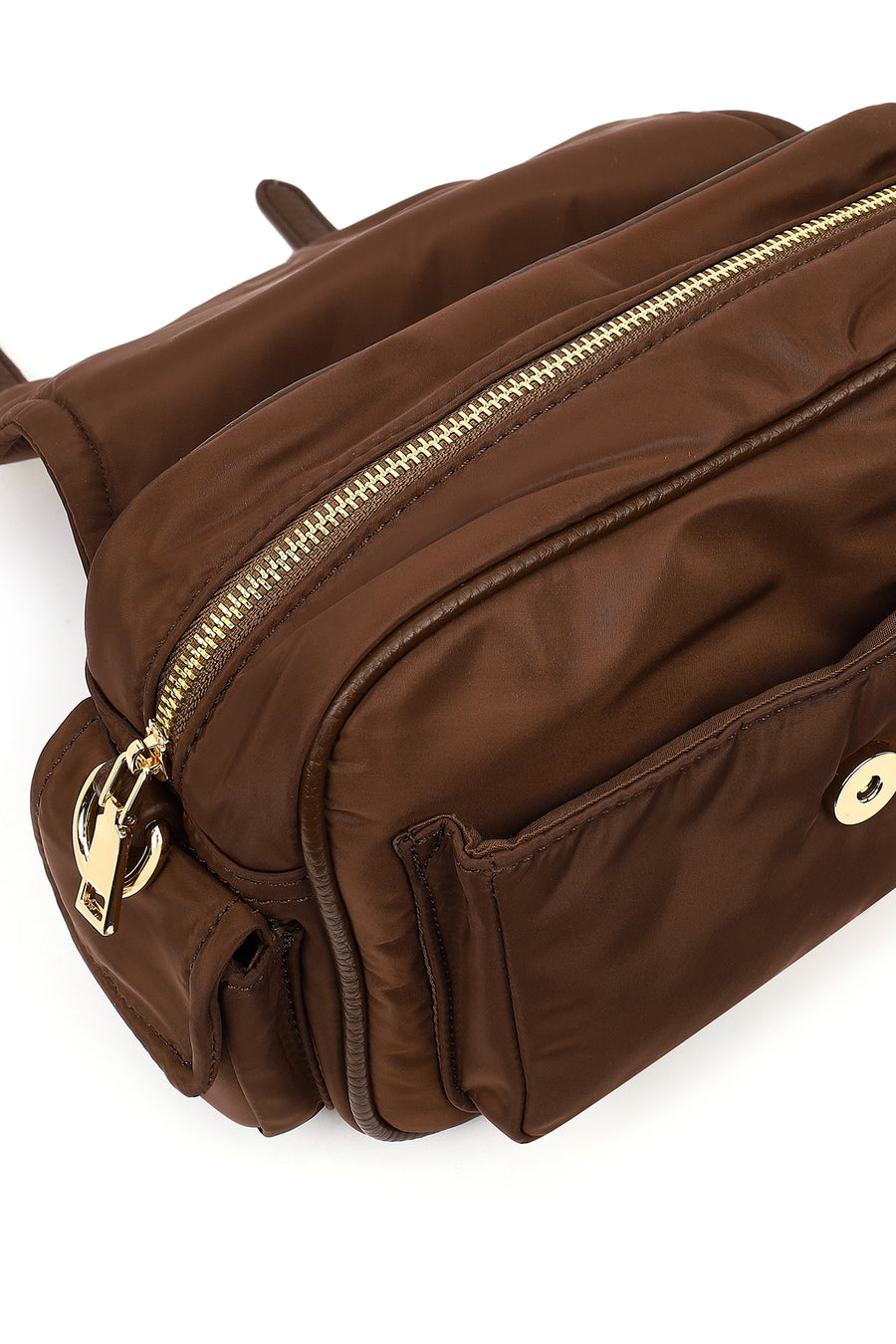 Women's Brown Fabric Crossbody Bag