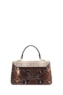 Kadın Bej Desenli Uzun Askılı Mini Kol Çantası | Derimod