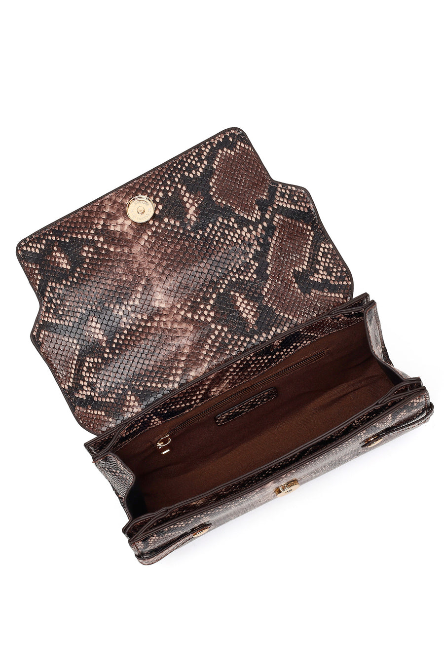 Woman Beige Patterned Long-Strap Mini Shoulder Bag