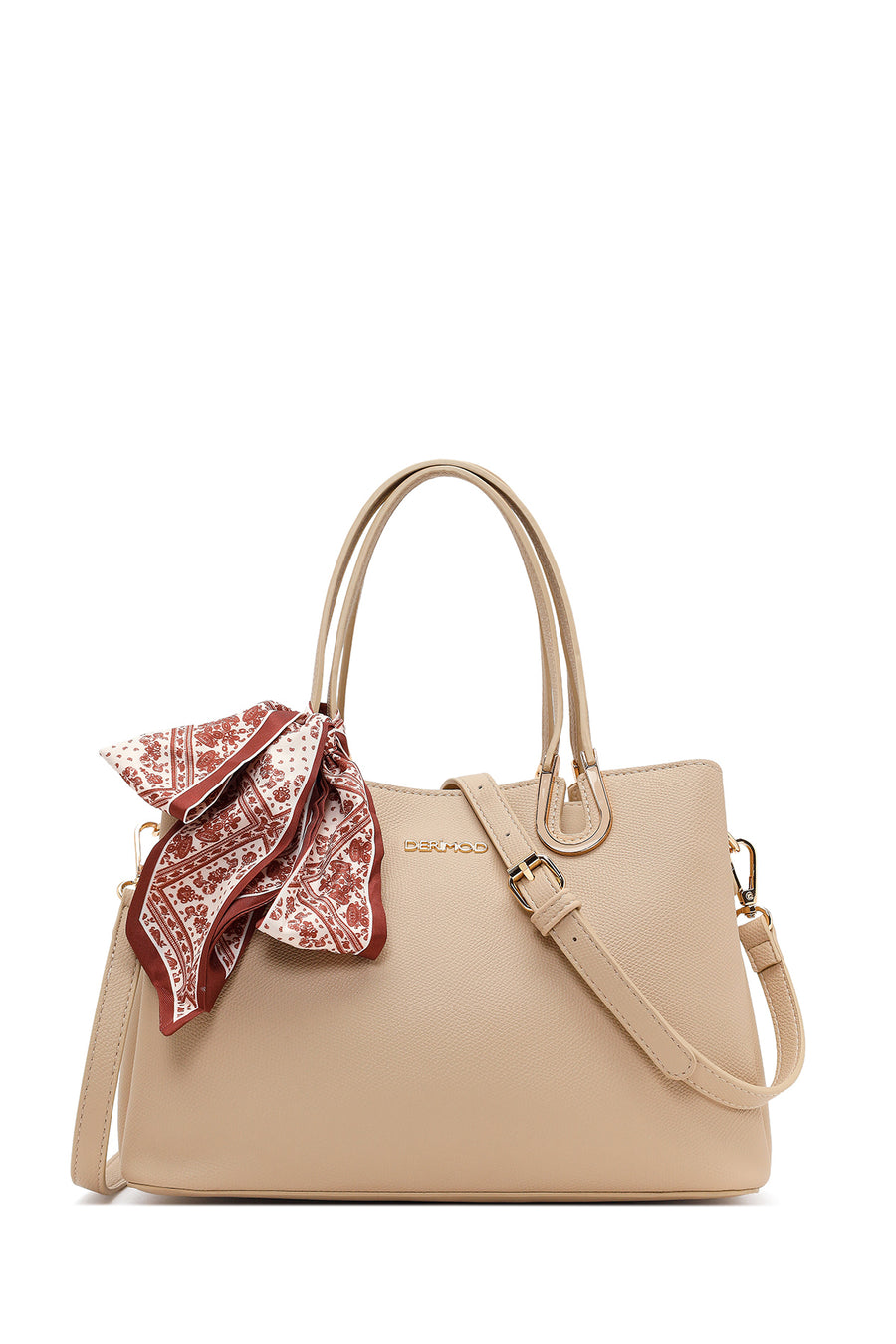 Woman Beige Long-Strap Accessorized Shoulder Bag 26PBD2459FT | Derimod