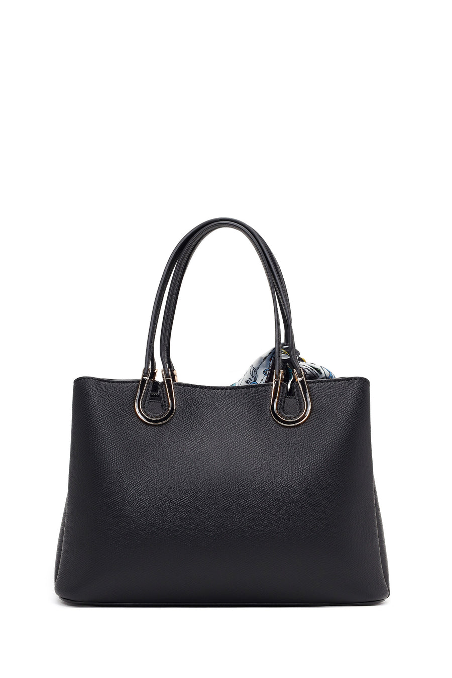 Woman Black Long-Strap Accessorized Shoulder Bag