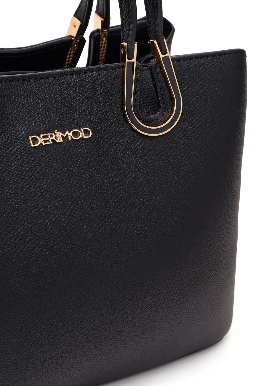 Woman Black Long-Strap Accessorized Shoulder Bag