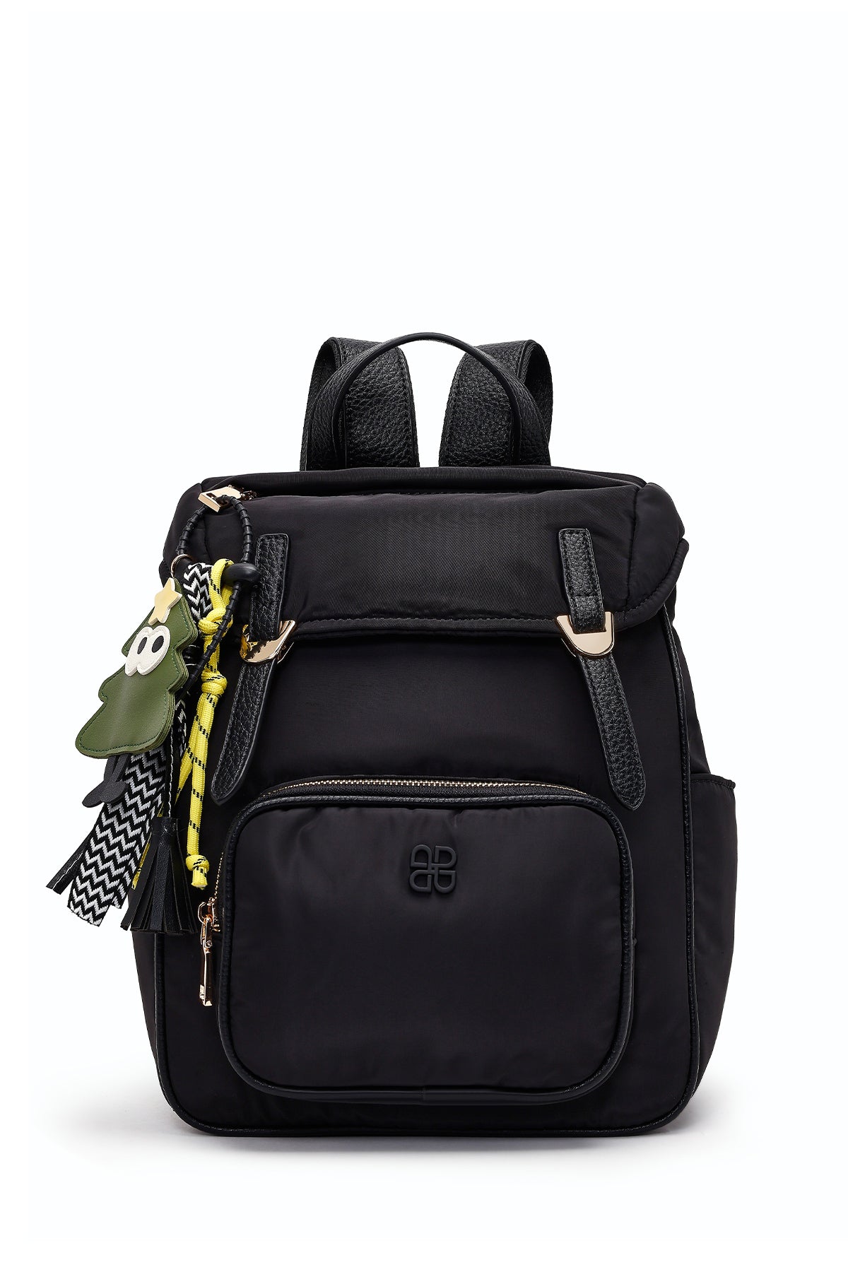 Kadın Siyah Kumaş Charmlı Sırt Çantası 26PBD24656F | Derimod